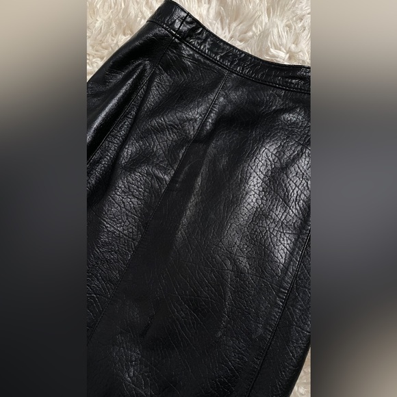Black leather pencil skirt, size S - Picture 4 of 4